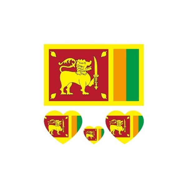 ZPDNURZL 10 Sheets Sri Lanka Flag Tattoos Stickers 40 Pcs Waterproof Sweat Sports National Flag Removable Fake Tattoos