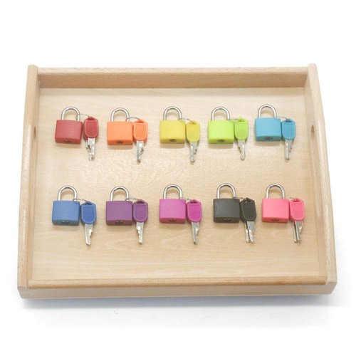 MEROCO 10 Colors Lock and Key Toys for 3 4 5 Year Preschool Fine Motor Skill Learning Toys for Toddlers Busy Board Game
