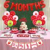 Sursurprise Strawberry Half Birthday Decorations, It’s My 1/2 Birthday Banner, Strawberry 6 Months Balloons, 1/2 Birthday Cake Topper for Girls 1/2 Birthday Party Supplies