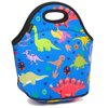 FlowFly Neoprene Kids Lunch box Insulated Soft Bag Mini Cooler Thermal Meal Tote Kit for Boys, Girls,Men,Women,School,Work, Office, Dinosaur