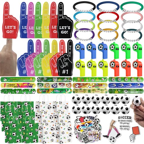 Luenghaoyun 122pcs Soccer Party Favor Bulk, Sport Birthday Party Gift Goodie Bag Filler Mini Soccer Ball Toy for Kids Soccer Theme Party Supplies