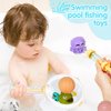 Bath Toys for Kids Ages 1-3 - Water Table Toys Set Magnetic Fishing Toy with Fishing Rod, Spinning Octopus & 2 Balls, Fishing net and Storage Bag, Fishing Games Water Pool Toys for Toddlers 1-3