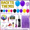 101PCS 90s Party Decorations, 90's Birthdays Party Supplies Bundle Includes Inflatable Disco Ball Radio Boom Box Retro Mobile Phone Guitar and Mobile Phone, Back to 90s Hip Hop Party for Adults