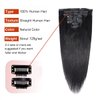 Straight Human Hair Clip in Hair Extensions for Black Women Brazilian Human Hair Soft Silky Straight Clip ins Natural Black Color 8pcs 120g/set 18 Inches