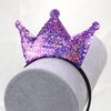 Crown Headband Laser Glitter Hair Band Crown Sequin Hair Accessories Girls Women Birthday Party International Children's Day (Violet)