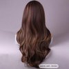 WTHCOS Brown Wig Long Curly Wavy Hair Wig Side Part Wig for Women Mixed Brown Wig Heat Resistant Synthetic Hair Wigs for Daily Use Cosplay Wig With Wig Cap