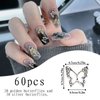 3D Alloy Butterfly Nail Art Charms,120pcs Golden Silver Butterfly Charms Decoration Valentine's Day DIY Nail Rhinestones Gems Charms for Women Nail Art Decorations