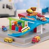 Driven by Battat – 25pc Drive-Thru Playset – Mini Car Track Set – Food Truck, School Bus, Pick-up, Camper Van & More – Gift Car Toys for 3 Year Old+ – Various Driving Routes