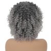 Dai Cloud Grey Afro Curly Wigs for Black Women Dark Roots with Bangs Wig Short Wave Kinky Synthetic Daily Use Wig