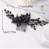 Missgrace Women's Handmade Gothic Black Full Rhinestones Side Hair Comb for Prom Party Special Occasion Punk Headpiece (Black, 17 cm x 7 cm)