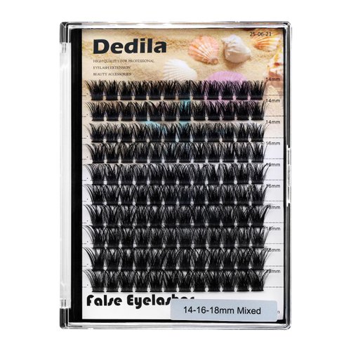 Dedila 120 Pcs Handmade D Curl Makeup Clusters Eye lashes Extensions Mixed 10-12-14-16mm/12-14-16mm/14-16-18mm D Curl Soft and Lightweight Individual false eyelashes Wide Stem (Mixed 14-16-18mm)