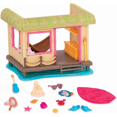 Li'l Woodzeez Animal Figurine Playset & Accessories - Tiki Hut Playset
