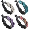 Lawie 4 Pack Big Rhinestone Gem Jeweled Glitter Sparkly Leaf Plastic Banana Hair Claws Clips Clutcher Jaw Barrettes Grips Clamps Ponytail Bun Chignon Twist Holder Thick Hair Accessories for Women Girl