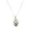 Reflect Teardrop Silver Filigree Essential Oil Diffuser Necklace- 18"