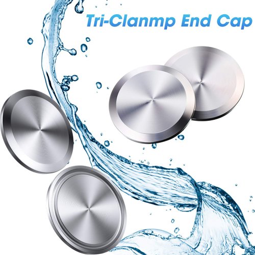 6 Pieces 1.5 Inch Sanitary Fitting Cap Stainless Steel 304 Sanitary End Cap Pipe Fitting Clamp Solid End Caps Blind Tri Caps Clamp for Dairy Products Food Wine Beverage Cosmetics Engineering