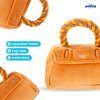 Barkin Bag Interactive Dog Toy - Handbag Plush Designer Tug Rope Toy - Cute Durable Parody Birthday Gift for Puppy - Squeaker Stimulating Enrichment for Aggressive Chewer - Teething Essential