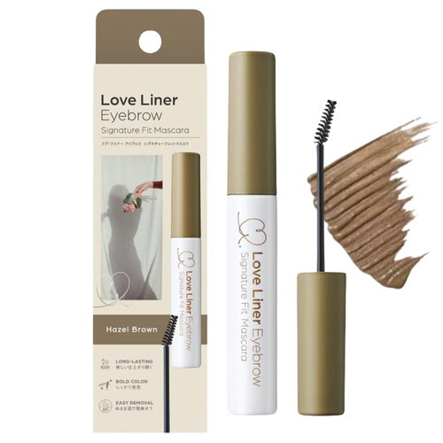 LoveLiner Eyebrow Mascara, Waterproof & Long-Lasting, Precise Brush Tip w/Beauty Serum, Natural Japanese Eyebrow Makeup, 0.7 Oz/20g, Hazel Brown