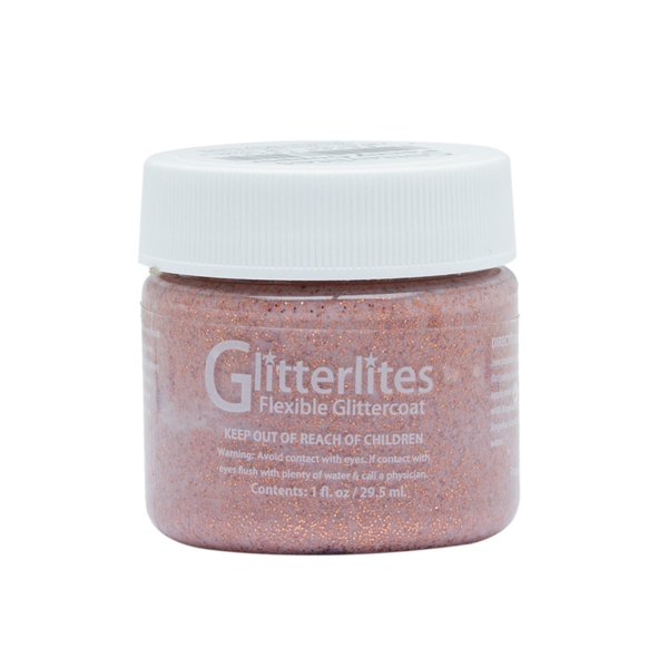 Angelus Flexible Glittercoat Glitter Paint, Penny Copper