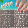 Summer Nail Art Stickers 5D Embossed Ocean Nail Decals Starfish Shell Nail Art Design Hollow Summer Engraving Self Adhesive Acrylic Nail Supplies for Women Girls Manicure Nail DIY Decoration 2 Sheets