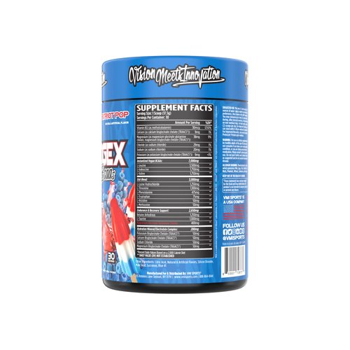 VMI Sports Aminogex Ultra | BCAA Powder | Amino Acids + Betaine and Glutamine | Amino Acid Post Workout Recovery Drink | Intra Workout Drink with Electrolytes | (30 Servings) (Patriot Pop)