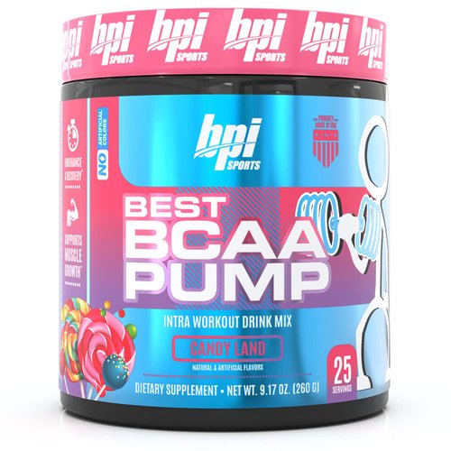 BPI Sports Best BCAA Pump - BCAA Powder Intra Workout Sports Drink with Branched Chain Amino Acids for Hydration & Recovery, for Men & Women - Candy Land - 25 Servings