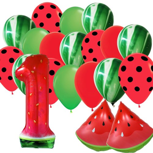 Watermelon theme 1st birthday party supplies balloon,one in a melon balloon garland,summer fruit theme birthday party decoration 40inch watermelon number one balloons