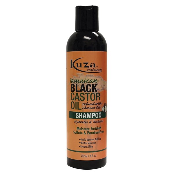 Kuza Jamaican Black Castor Oil Shampoo (8 Oz) – Damaged & Dry Hair Treatment Shampoo for Men & Women