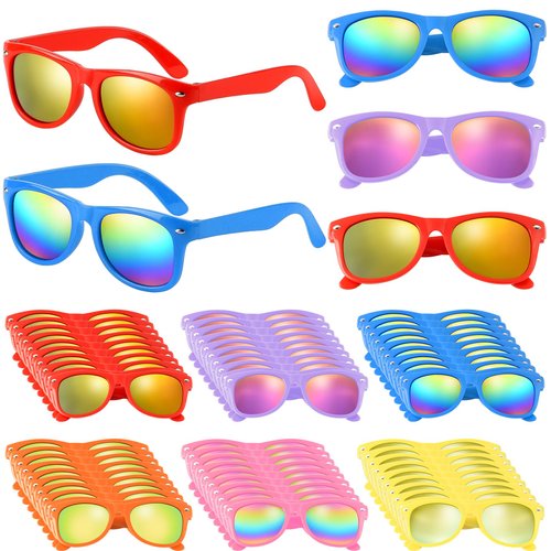 MEEZY 60 Pack Kids Sunglasses Bulk Neon Sunglasses Party Favors Goody Bag Fillers Carnival Prizes for Boys Girls Summer Pool Beach Birthday Party Supplies