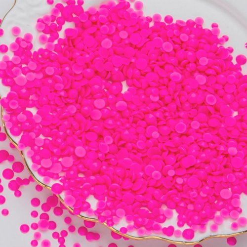 Duflash 25000 Pcs Hot Pink Resin Flatback Rhinestone, 3 mm 4 mm 5 mm Jelly Resin Non Hotfix Rhinestones for Crafts DIY Design, Tumblers, Clothes, Makeup, Nail Art,Christmas Crafts