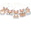 Kawaii corgi Birthday Banner Dogs Party Supplies | Birthday Decorations for Dog Theme Party