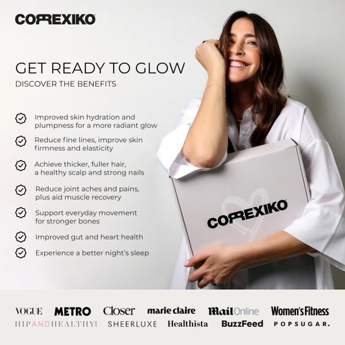 CORREXIKO Marine Collagen Supplement Pills - 2000mg Hydrolyzed Collagen Peptides per Serving with Added Hyaluronic Acid, Vitamin C & Minerals - for Hair, Skin & Nails - 120 Capsules 30 Day Supply