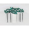 Faship Green Crystal Floral Hair Comb