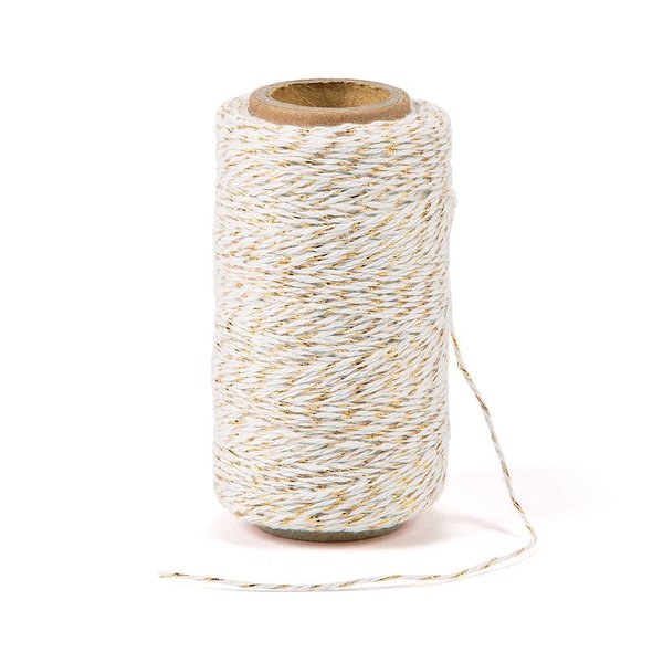 328 Feet Cotton Bakers Twine String,Gold Twine String,Gift Wrapping Holiday Twine Wedding Twine Cotton Cord Rope Gold Metallic