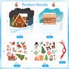 D24TIME Winter Christmas Craft Kit 24pcs DIY Christmas Tree Ornament Christmas Gingerbread House Craft Sticker Make Your Own Christmas Crafts Project for Home Classroom School Game Activities