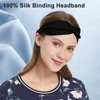 SOBONNY 100% Mulberry Silk Headband Women's Criss Cross Silk Turban Elastic Twisted Head Wrap Knotted Hair Band (black)