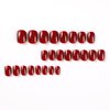Press on Nails Dark Red Square Short Fake Nails Full Cover with Glossy Dark Red Extra Short False Nails Artificial Acrylic Nails with Designs for Women Girls 24 Pcs
