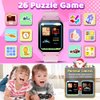 Smart Watch for Kid Age 4 5 6 7 8 9 10 Boys Girls Learning Toy with 26 Puzzle Game 1.69" Touch Screen HD Camera Video Music Player Alarm Clock Storybook Pedometer Christmas Birthday Gift Idea (gold)