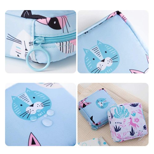 Sanitary Napkin Storage Bag, Portable Menstrual Pad Bag Tampons Collect Bags, Zipper Nursing Pad Holder Tampon Bag Sanitary Organizer for Women Girls