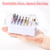 2 in 1 Nail Drill Bits Holder & Nail Drill Bits Cleaning Brush Case,30 Holes Dustproof Nail Art Drill Bits Stand Display Storage Box and Nail Drill Bits Cleaner Manicure Tools (White)