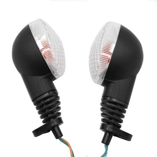 motoparty Motorcycle Turn Signals For KAWASAKI EX250R NINJA 250R KLX250S KLX250SF VN650 Vulcan S Front/Rear Turn Signal Indicator Light Blinker Lamp Motorcycle,(Transparent Shell)