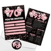 REWIDPARTY Rose Gold 70th Birthday Invitation Cards with Envelopes & Stickers（Set of 15） Back in 1954 Fill in Invitations Happy 70th Birthday Invites 70 Years Old Birthday Party Supplies for Adults