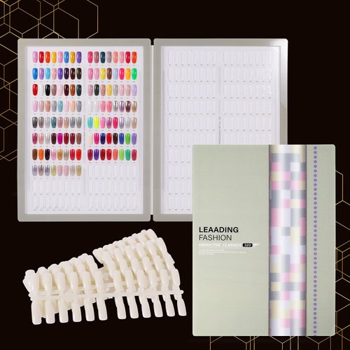 NMKL38 320 Poly Nail Gel Color Chart Display Book with 360 nail tips Nail Polish Gel Color Displa...