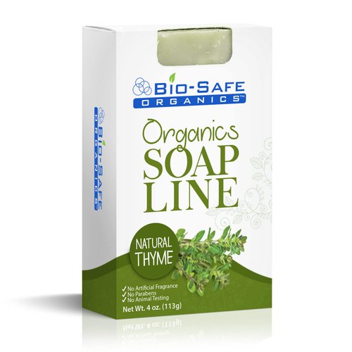 Natural Thyme Organic Natural Soap Bar w/Plant-Extract Essential Oils & Organic Ingredients | Exfoliating Body Soap Shampoo Bar | Luxurious Bath Soap | Handmade Naturally Moisturizing Relaxing Aromatherapy for All Skin Types | Can Be Used as a Face Soap o
