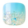 KISS imPRESS No Glue Pedi Press-On Nails, Design, Last Flowers', Medium Blue, Short Size, Squoval Shape, Includes 24 Nails, Prep Pad, Instructions Sheet, 1 Manicure Stick, 1 Mini File