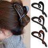 French Heart Hair Claw Clips Non-Slip Hair Clips for Women French Glossy Heart Shaped Plastic Hair Barrettes for Hair Styling Hair Supplies Decorations 3Pcs