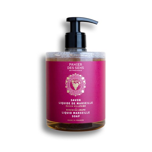 Panier des Sens - Marseille Liquid Hand Soap - Grape Hand Wash - Moisturizing Soap with Coconut Oil - Bathroom & Kitchen Refillable Soap - 97% Natural Ingredients Made in France - 16.9 Fl.oz