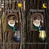 Fairy Garden Statues Gnomes Solar Lantern - Whimsical Elf Out The Door Tree Hugger Figurines Fence Wall Yard Art Home Decor Outdoor Tree Face Sculpture, Ideal Thanksgiving Decorations