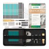 Norberg & Linden XL Drawing Set - Sketching, Graphite and Charcoal Pencils. Includes 100 Page Drawing Pad, Kneaded Eraser, Blending Stump. Art Kit and Supplies for Kids, Teens and Adults.