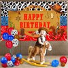 54Pcs Western Cowboy Birthday Party Decorations, Cowboy Happy Birthday Banner Backdrop Wild Western Cowboy Theme Balloons Arch Bandana Balloons Cowboy Birthday Party Supplies for Boys Girls Men Women