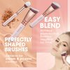 Pro Face Contour Brush Set - Synthetic Contouring Sculpting and Highlighting Kit - Cream Blush Powder Flat Nose Cheek Round Small Angled Fan Tapered Precision Kabuki Foundation Makeup Brushes